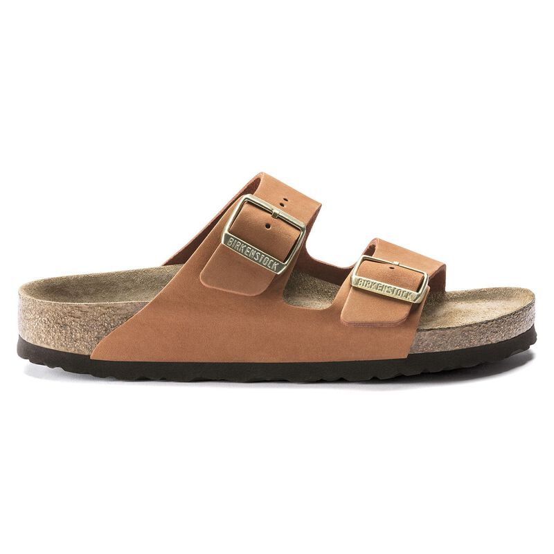 BIRKENSTOCK Arizona Soft Footbed Nubuck Leather Pecan Contour Sole detail