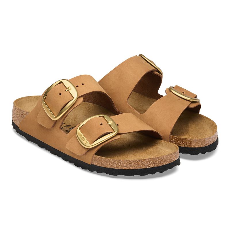 BIRKENSTOCK Arizona Big Buckle Nubuck Leather Mink Soft Footbed detail