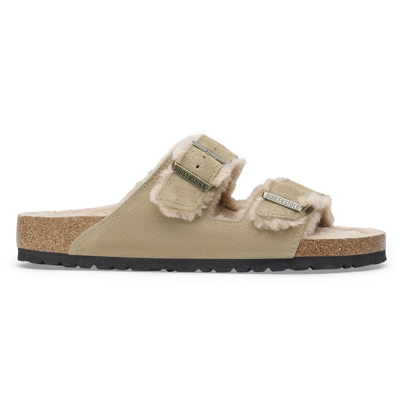 BIRKENSTOCK Arizona Shearling Suede Leather/Fur Taupe Walk Edit detail