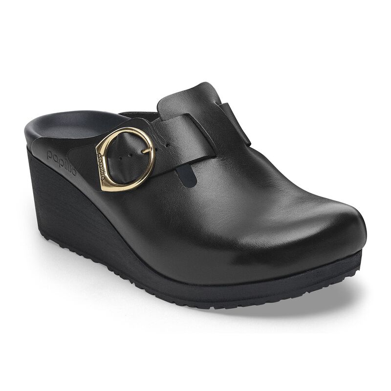 BIRKENSTOCK Fanny Leather Black/Black Easy Walk detail