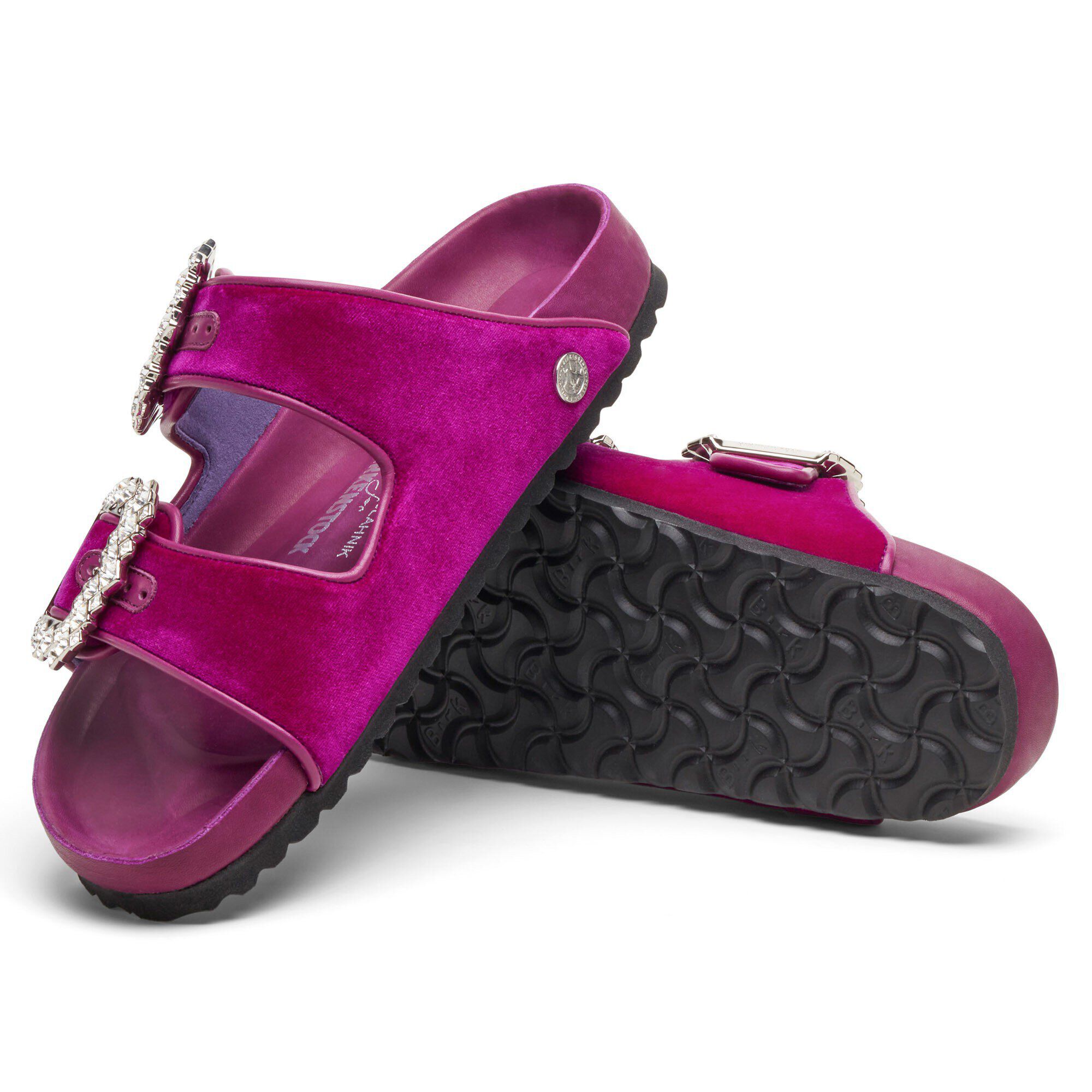 Manolo Blahnik Arizona Velvet Crystal Buckle Velvet