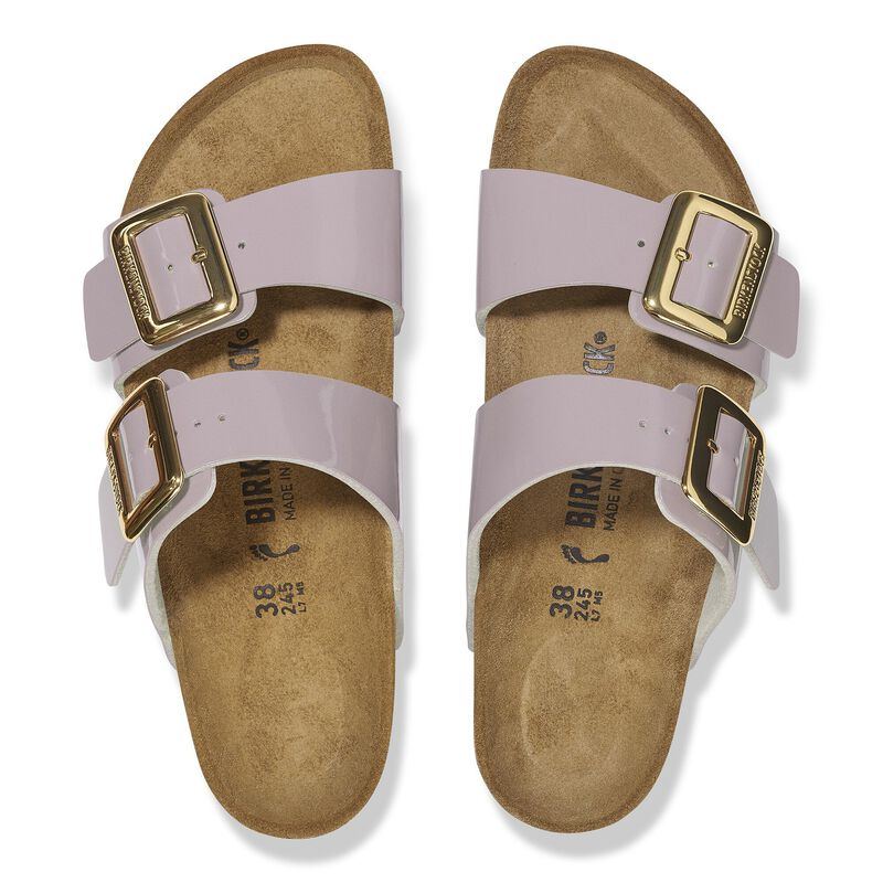 BIRKENSTOCK Sydney Cushion Buckle Birko-Flor Patent Patent Faded Purple Trail Easy detail