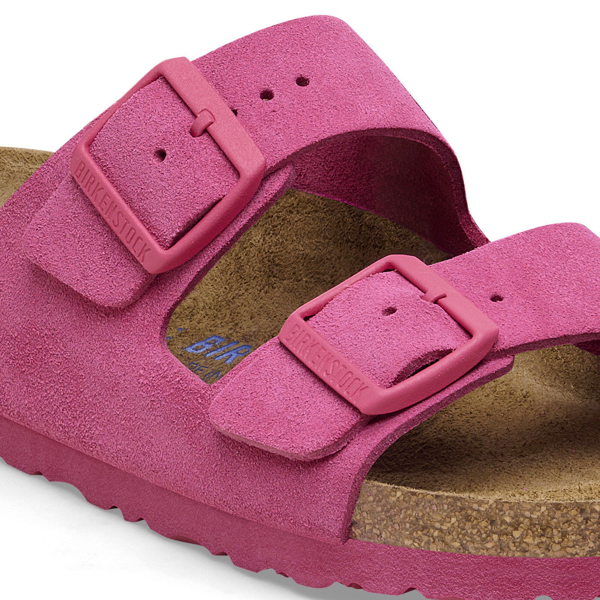 Arizona Soft Footbed Suede Leather in Color Fuchsia Tulip