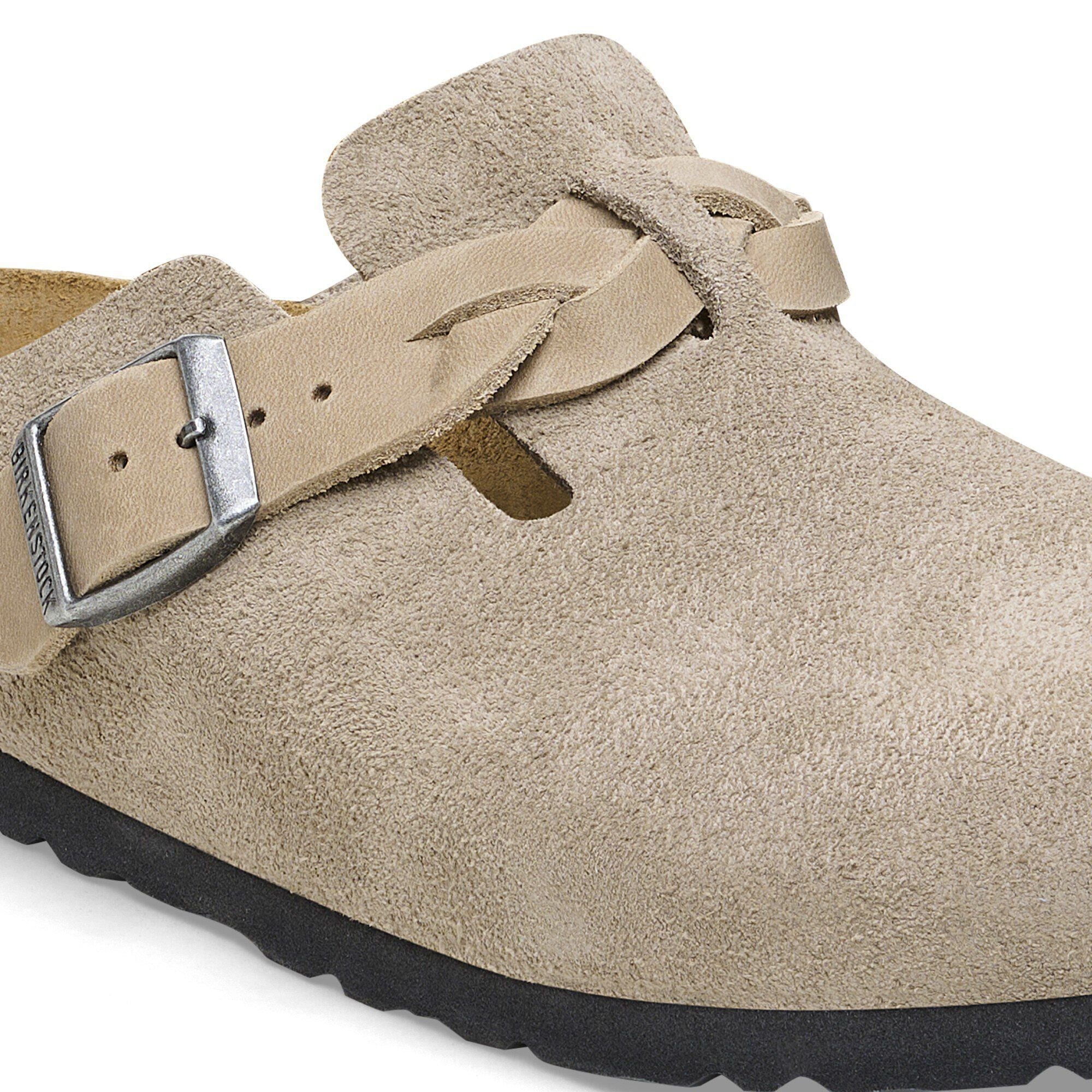 TAUPE BOSTON BRAID SUEDE LEATHER CLOG main image 1