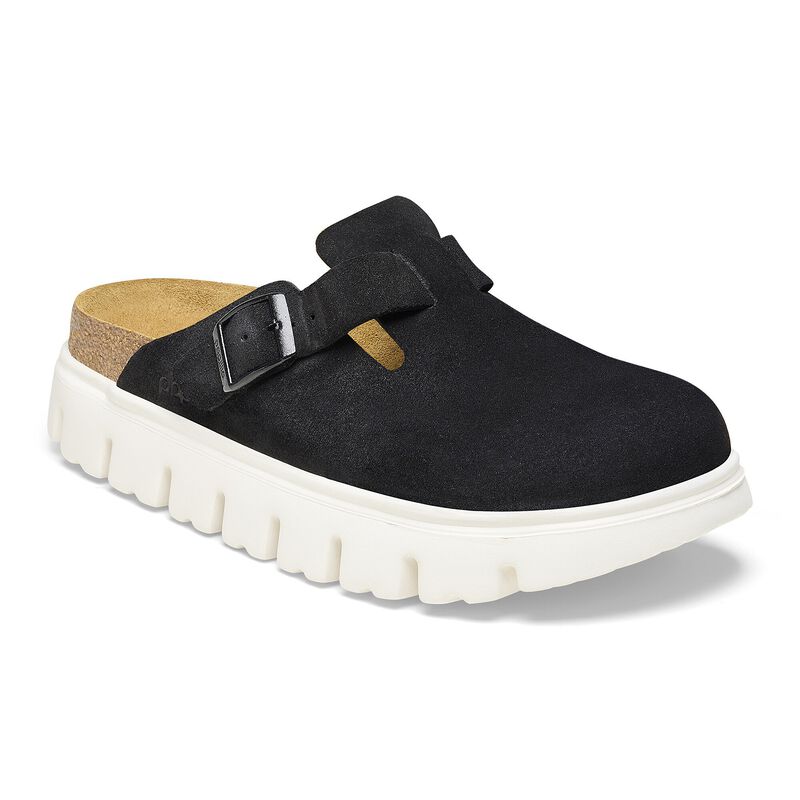 BIRKENSTOCK Boston Chunky Suede Leather Pure Sage Lounge Fit detail