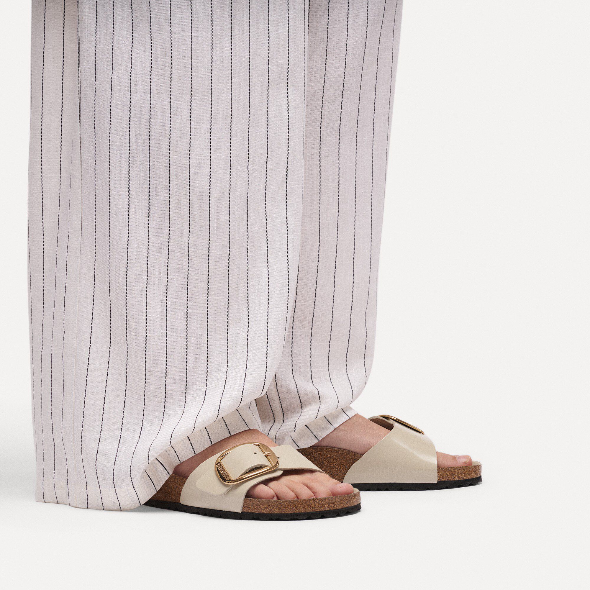 Madrid Big Buckle Natural Leather Patent