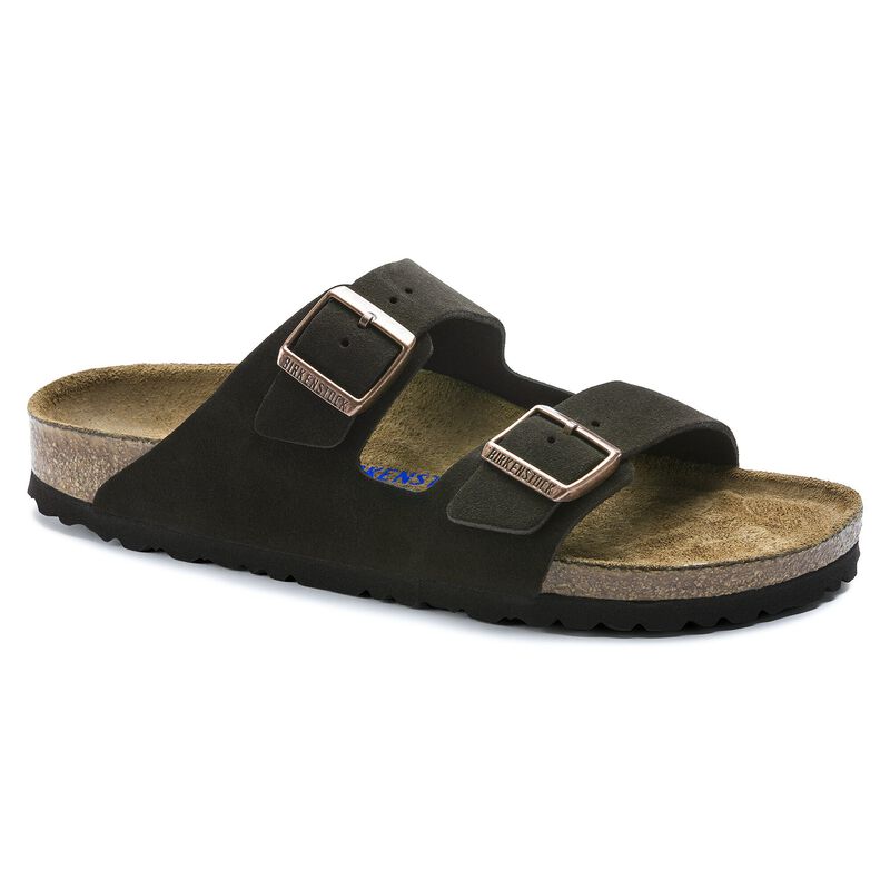 BIRKENSTOCK Arizona Soft Footbed Suede Leather New Navy Tonal City Comfort detail