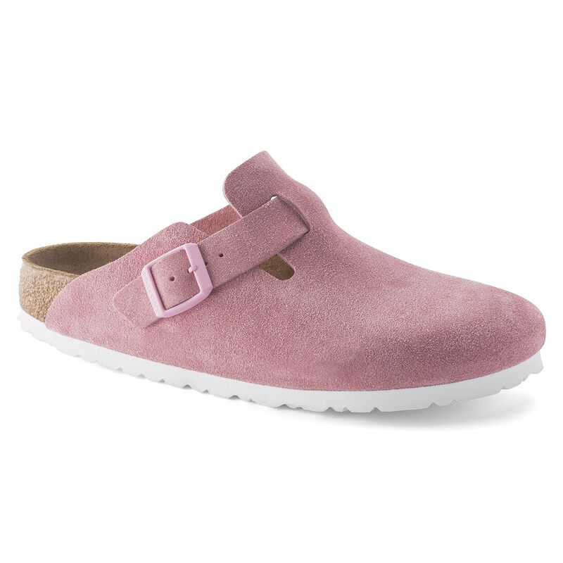 BIRKENSTOCK Boston Suede Leather Lavender Sky Easy Walk detail