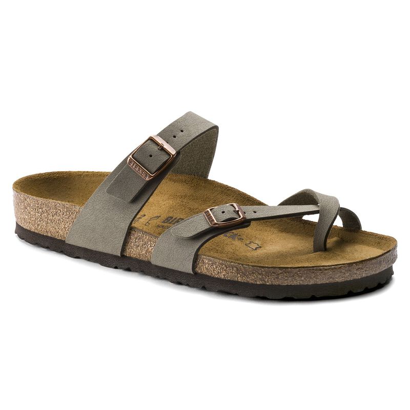 BIRKENSTOCK Mayari Birko-Flor Nubuck Mocha City Comfort detail