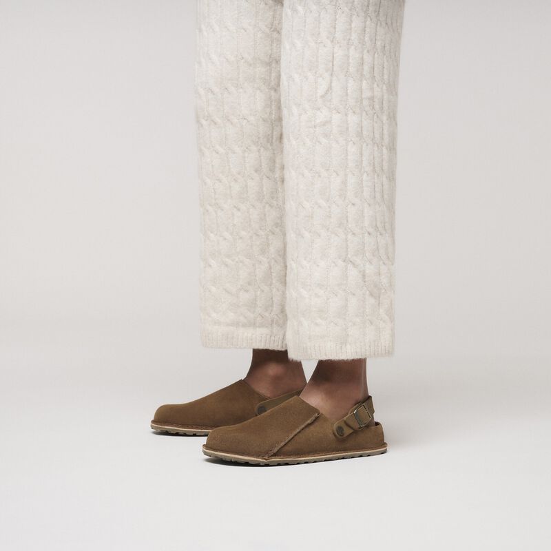 BIRKENSTOCK Lutry Premium Suede Leather Dark Tea Daily Comfort detail