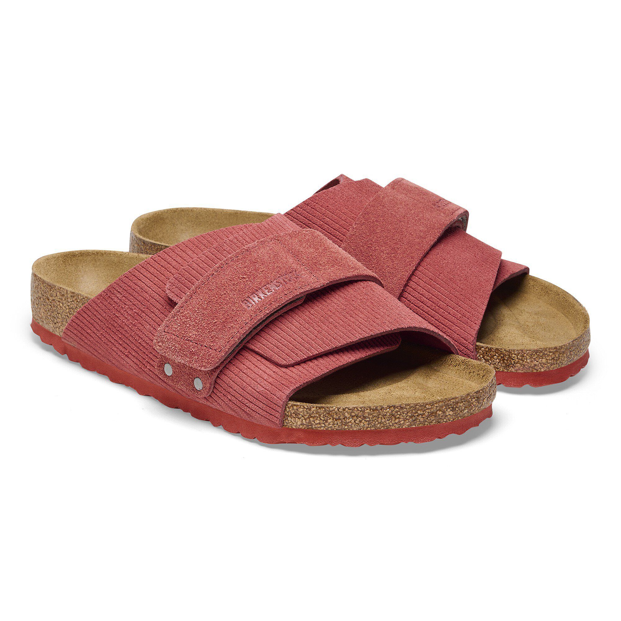 Kyoto Suede Embossed in Color Corduroy Sienna Red