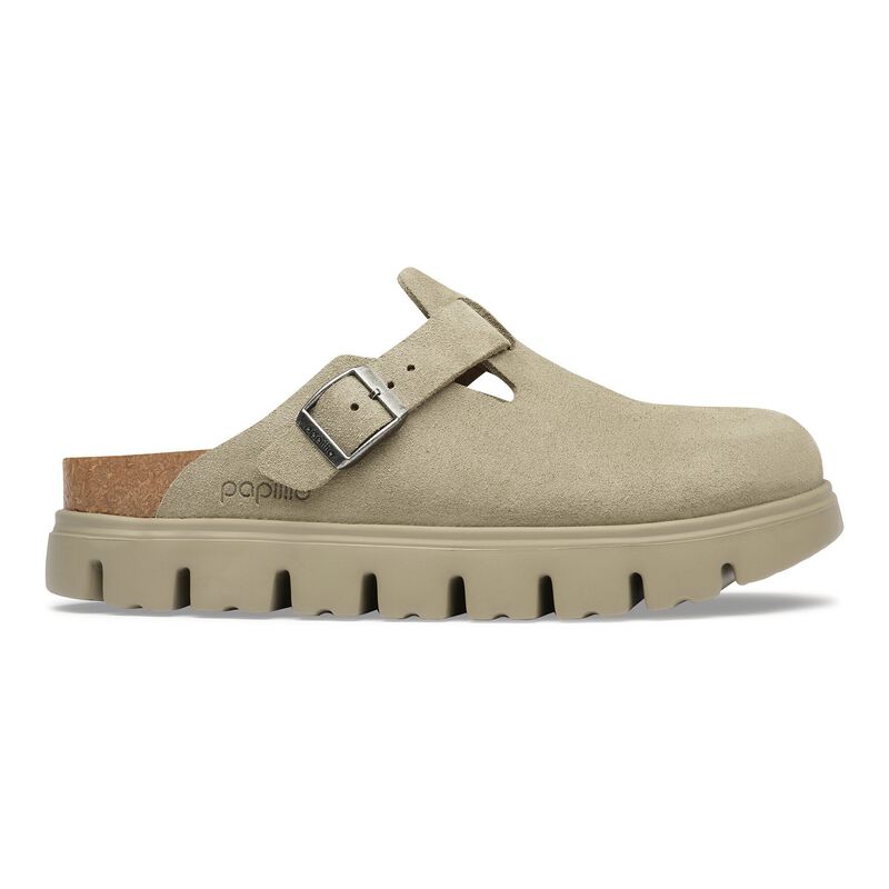 BIRKENSTOCK Boston Chunky Suede Leather Taupe Daily Comfort detail