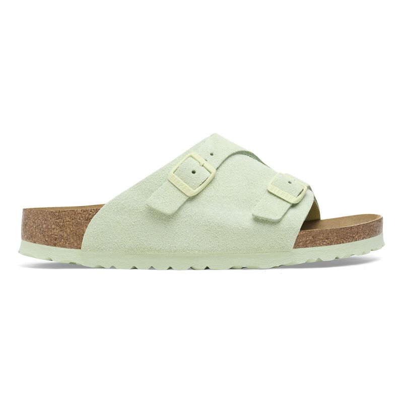 BIRKENSTOCK Zürich Suede Leather Faded Lime Classic Fit detail