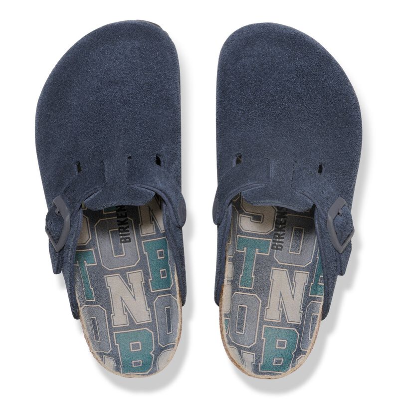 BIRKENSTOCK Boston Kids Suede Leather New Navy Lounge Fit detail