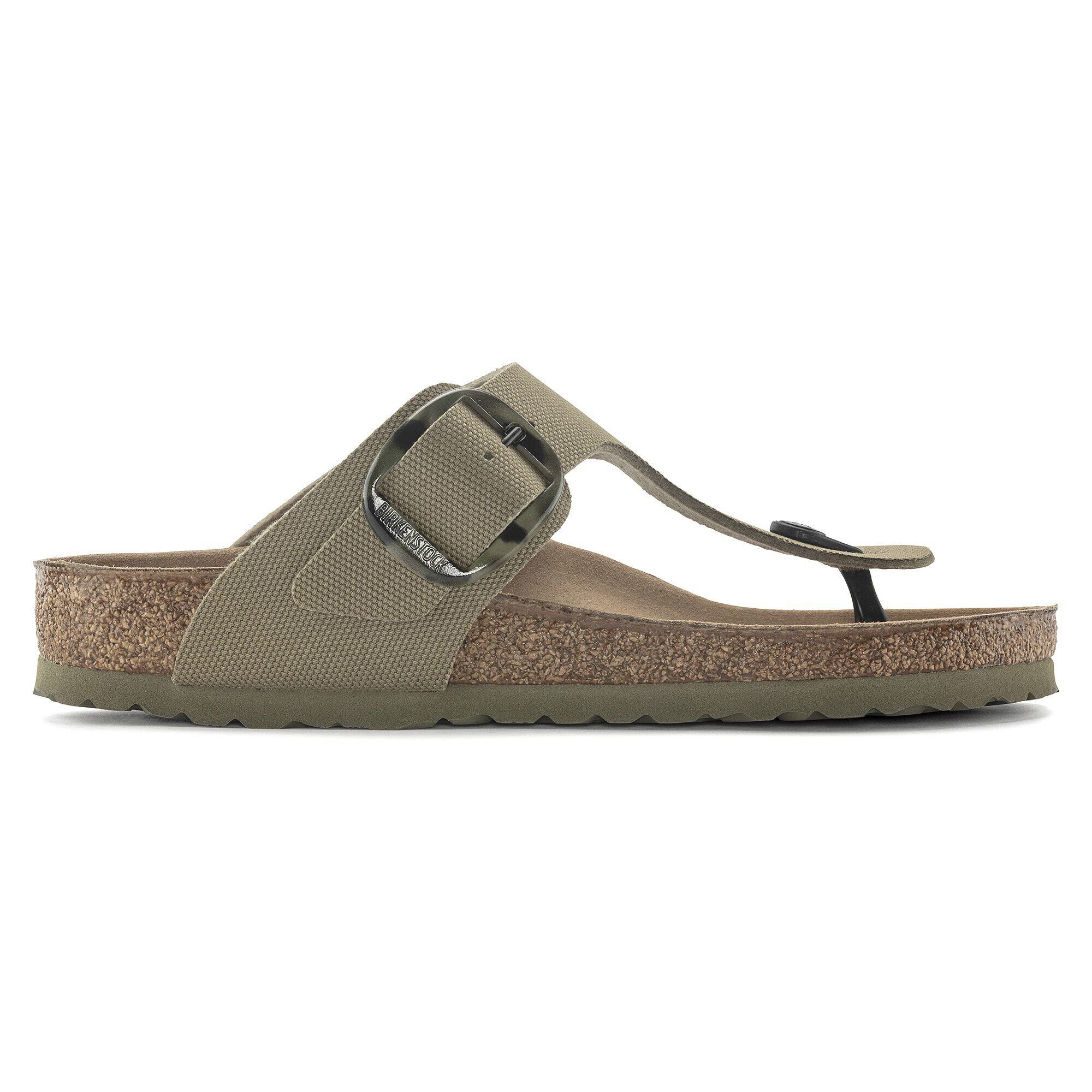 Gizeh Vegan Big Buckle Textile in Color Faded Khaki