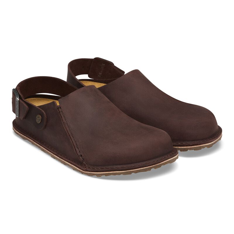 BIRKENSTOCK Lutry Premium Wider Strap Natural Leather Oiled Habana Soft Sole detail