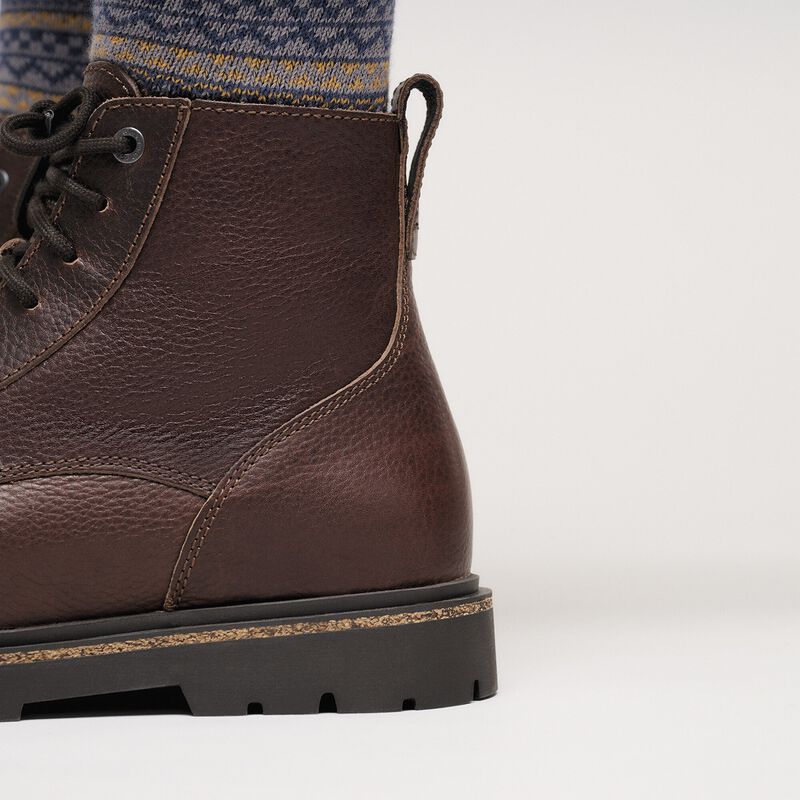 BIRKENSTOCK Highwood Lace Mid Men Leather Chocolate Trail Easy detail