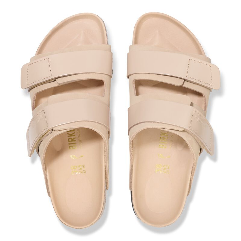 BIRKENSTOCK Uji Nubuck Leather New Beige Lounge Fit detail