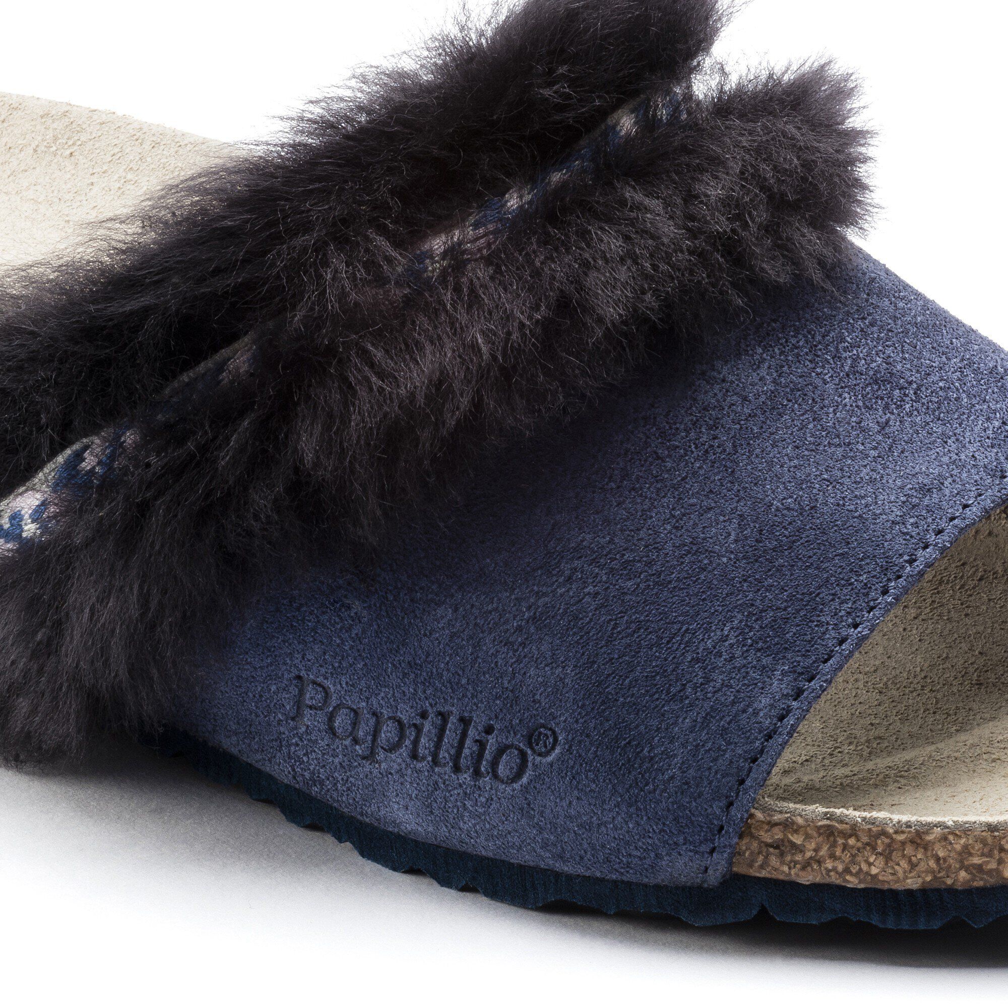 Amber Suede Leather/Fur Close-up view showing material detail