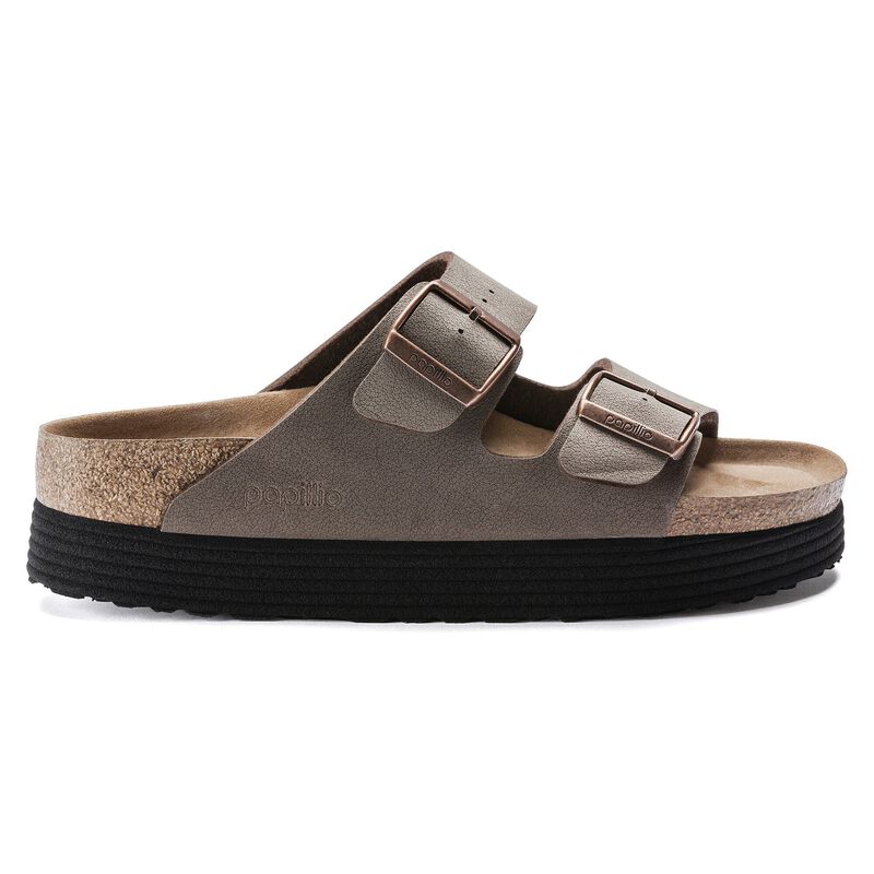 BIRKENSTOCK Arizona Platform Vegan Birko-Flor Nubuck Mocha Classic Fit detail