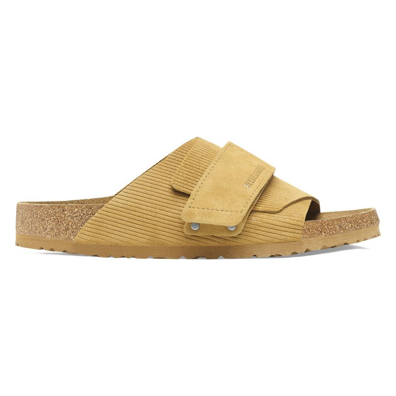 BIRKENSTOCK Kyoto Suede Leather Embossed Corduroy Cork Brown Daily Comfort detail