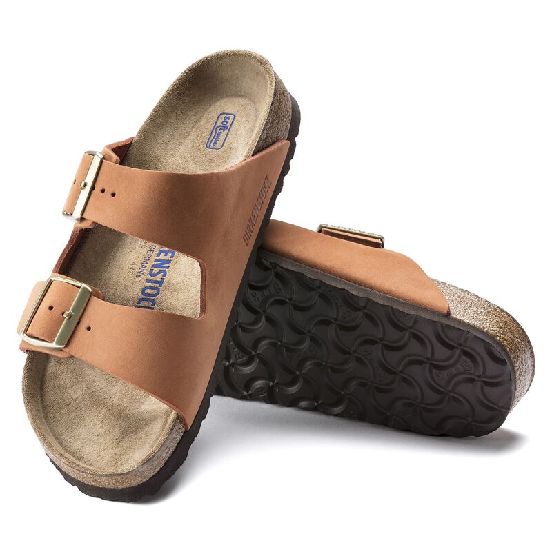 BIRKENSTOCK Arizona Soft Footbed Nubuck Leather Pecan Contour Sole detail