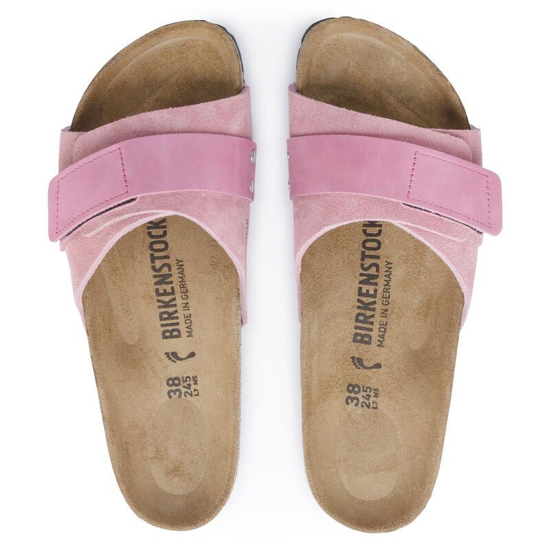 BIRKENSTOCK Oita Nubuck-Suede Leather Candy Pink Trail Easy detail