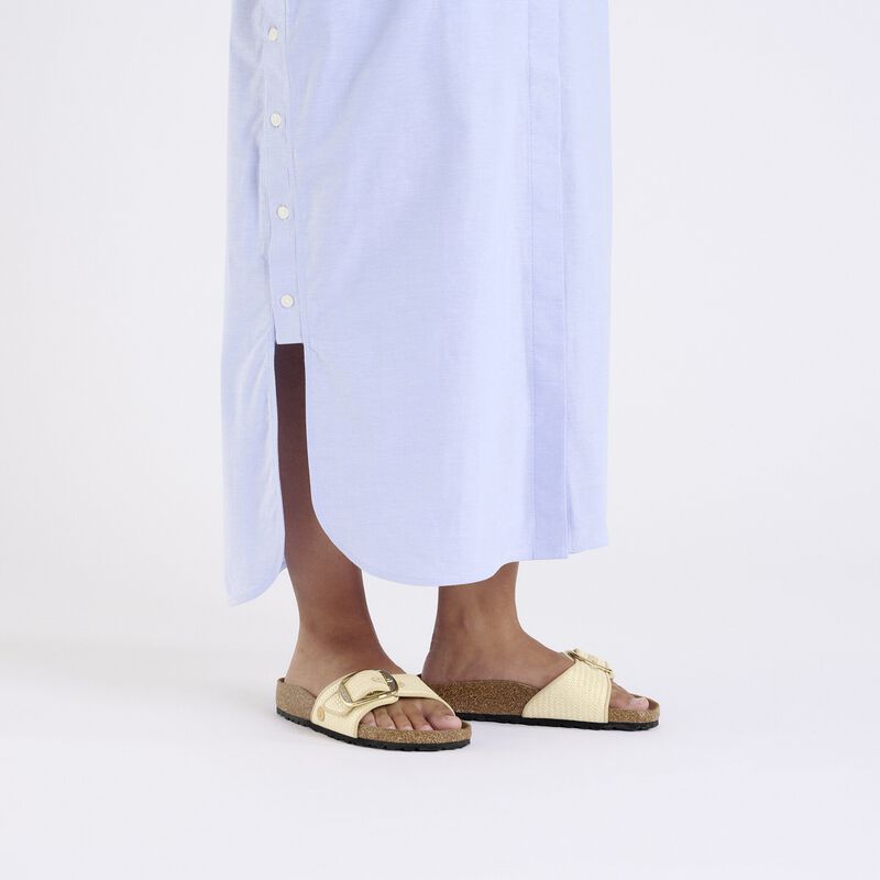 BIRKENSTOCK Madrid Big Buckle Raffia Textile Raffia Naturale Contour Sole detail