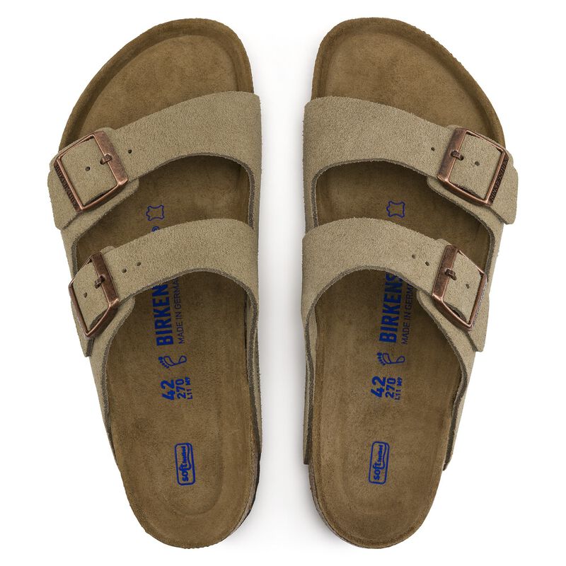 BIRKENSTOCK Arizona Soft Footbed Suede Leather Taupe Trail Easy detail