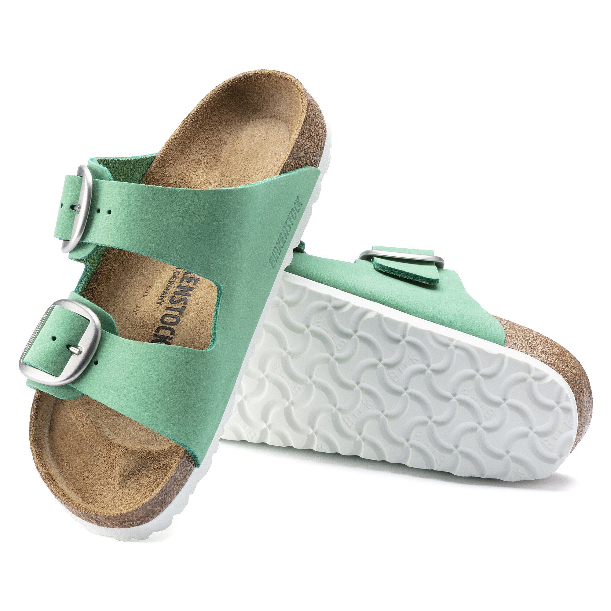 Arizona Big Buckle Nubuck Leather in Color Bold Jade | BIRKENSTOCK US