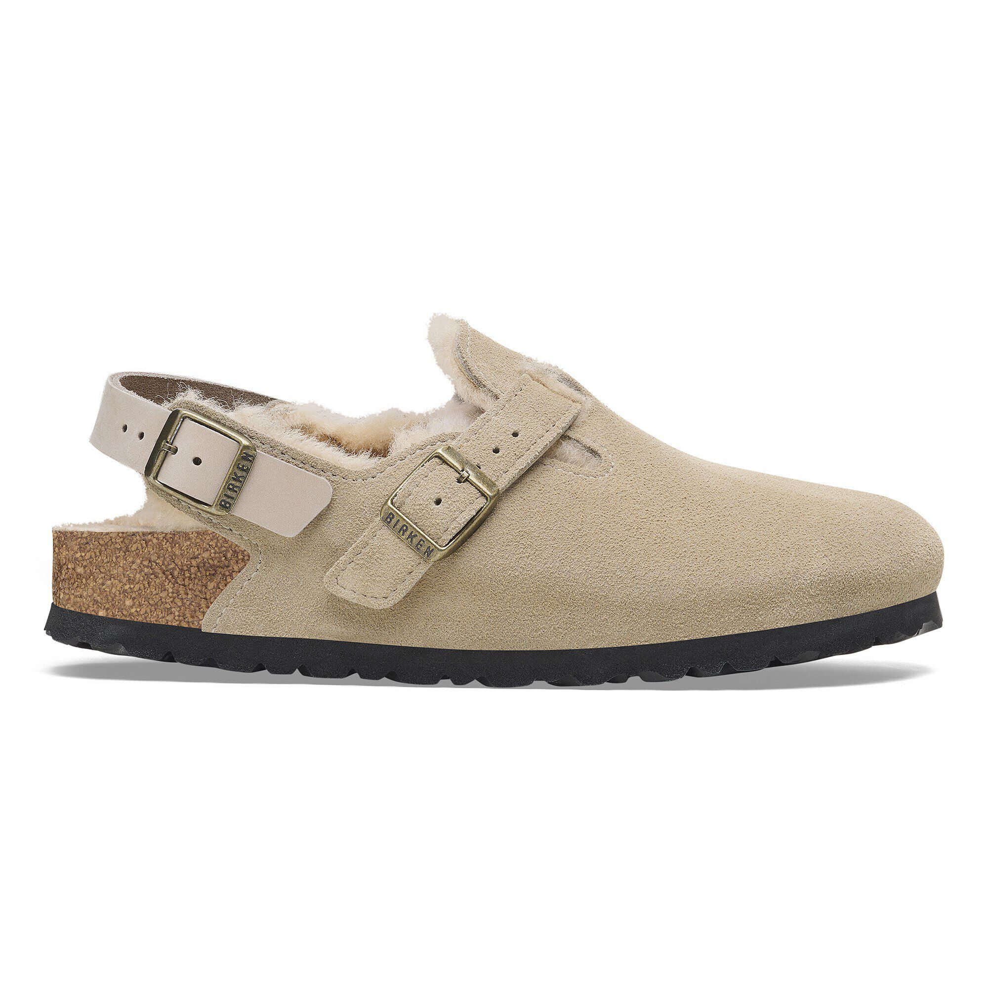 Tokio Shearling Suede Leather in Color Taupe | BIRKENSTOCK US