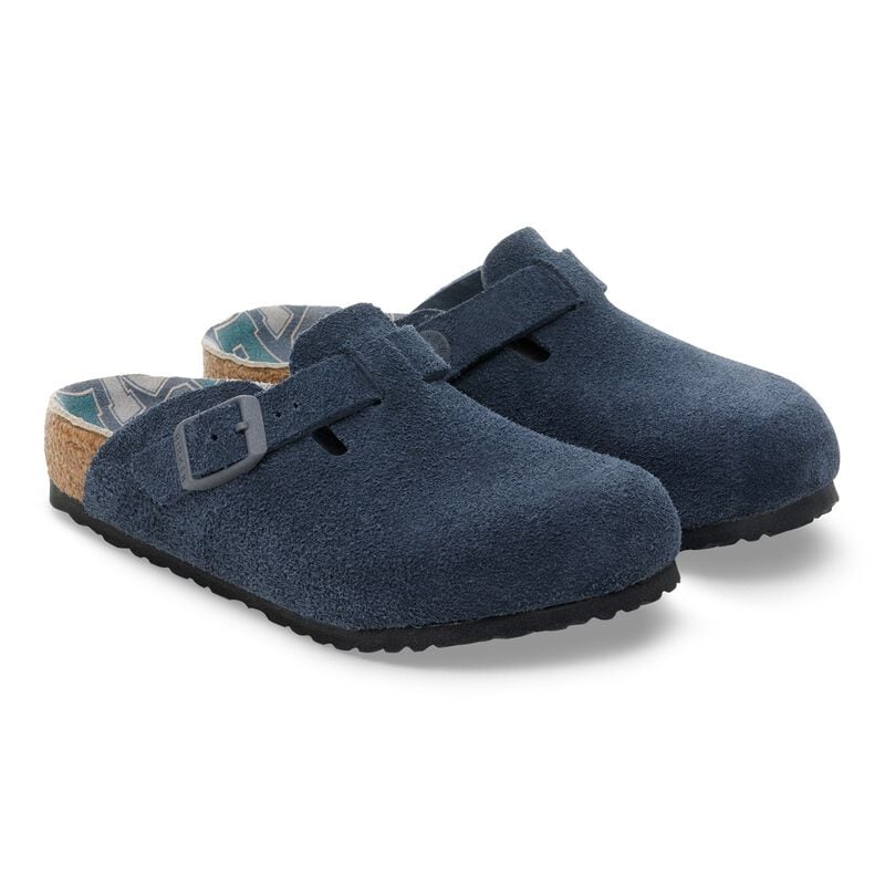 BIRKENSTOCK Boston Kids Suede Leather New Navy Lounge Fit detail