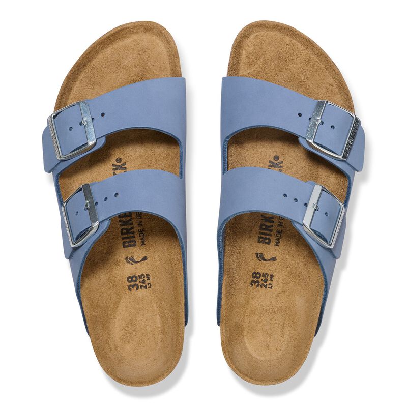 BIRKENSTOCK Arizona Nubuck Leather Stone Blue Daily Comfort detail