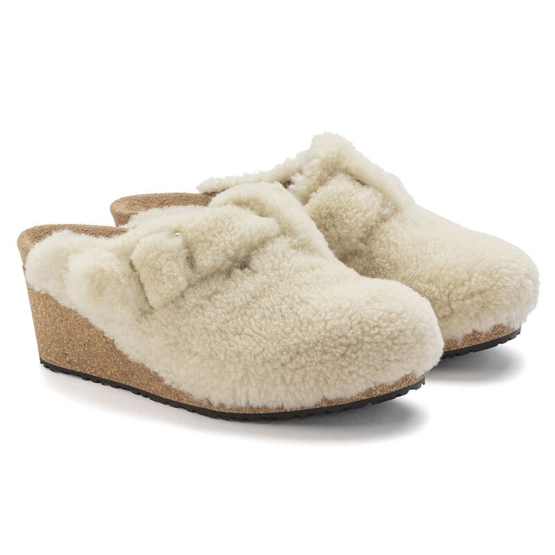 BIRKENSTOCK Fanny Teddy Fur Teddy Eggshell Soft Footbed detail