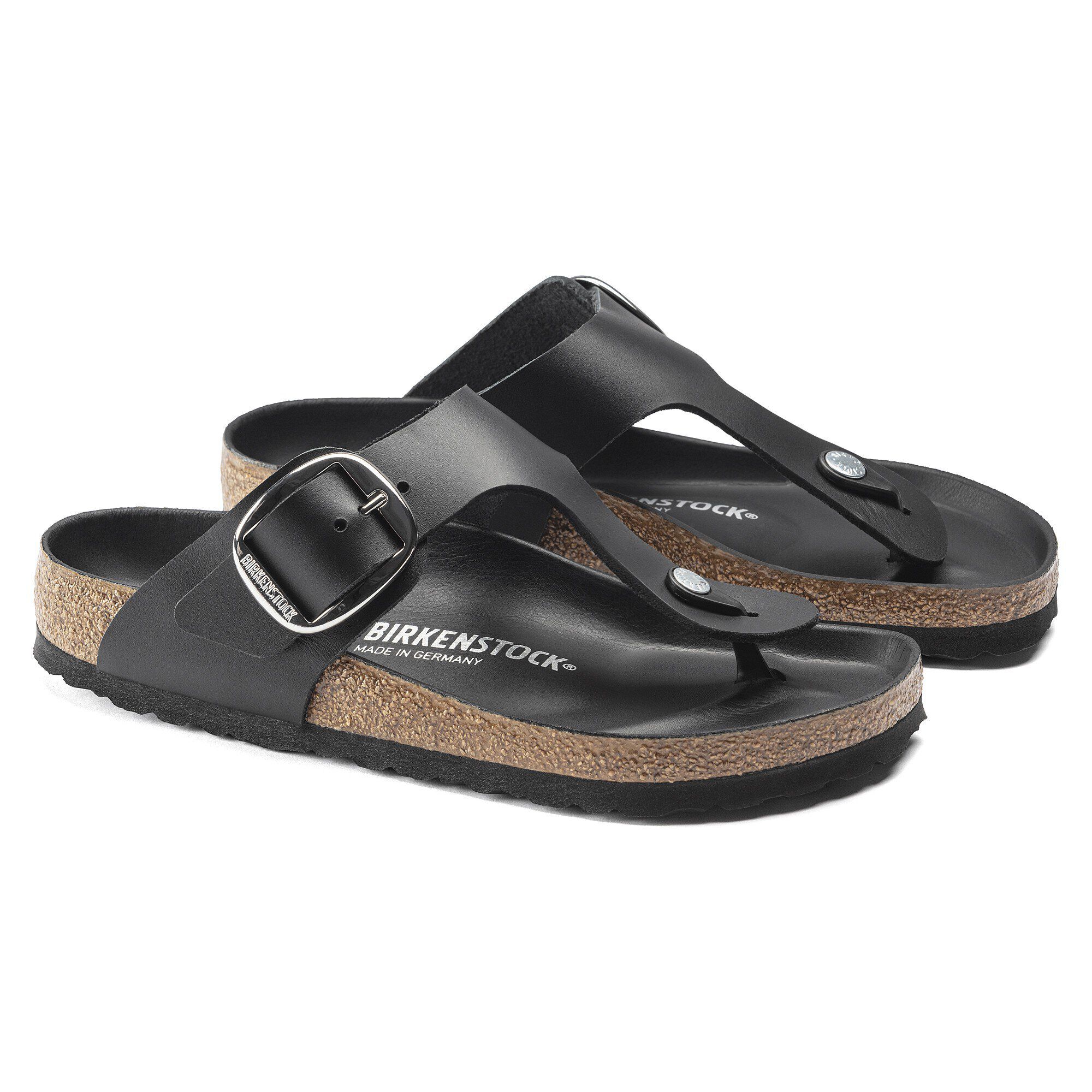 Gizeh Big Buckle Oiled Leather in Color Black | BIRKENSTOCK US