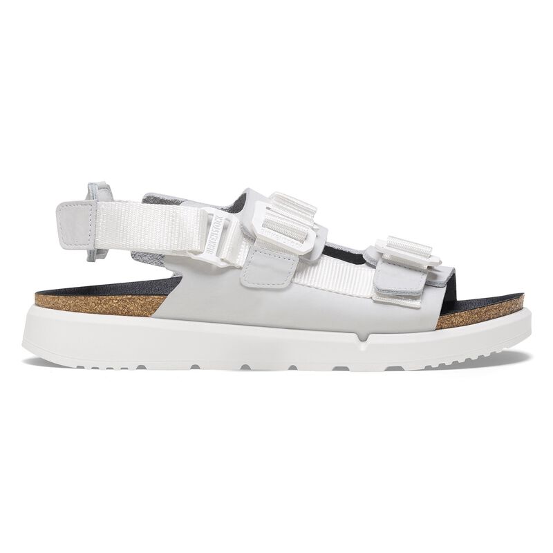 BIRKENSTOCK Shinjuku Natural Leather/Textile Antique White Lounge Fit detail
