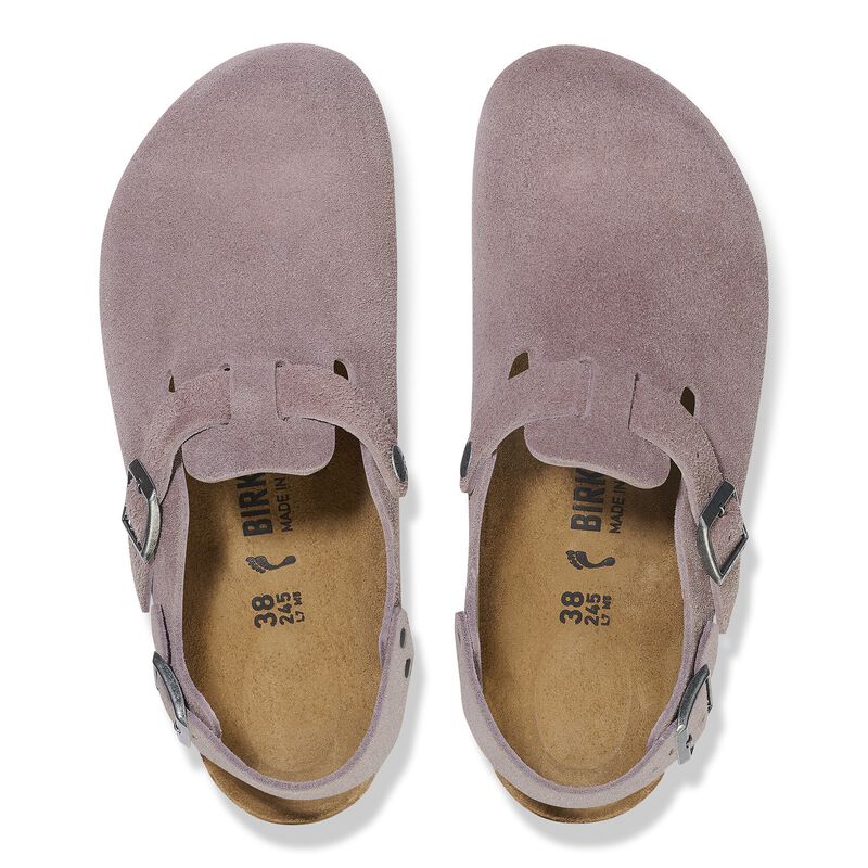 BIRKENSTOCK Tokio Suede Leather Faded Purple Soft Sole detail