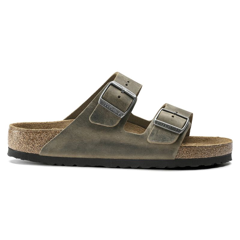 BIRKENSTOCK Arizona Soft Footbed Natural Leather Oiled Faded Khaki Soft Sole detail