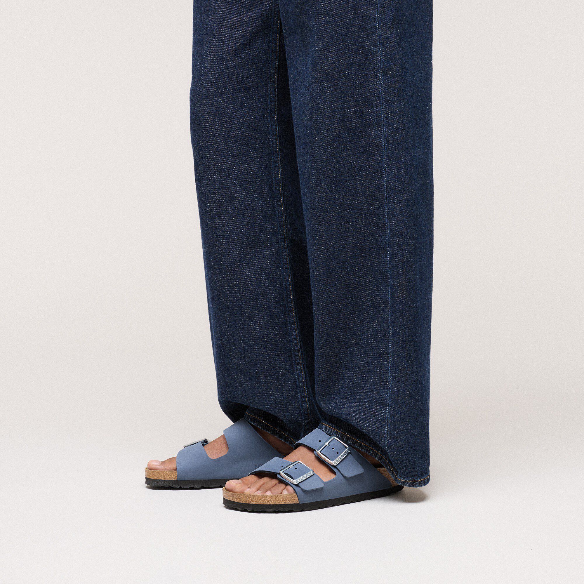 Arizona Nubuck Leather in Color Stone Blue | BIRKENSTOCK US