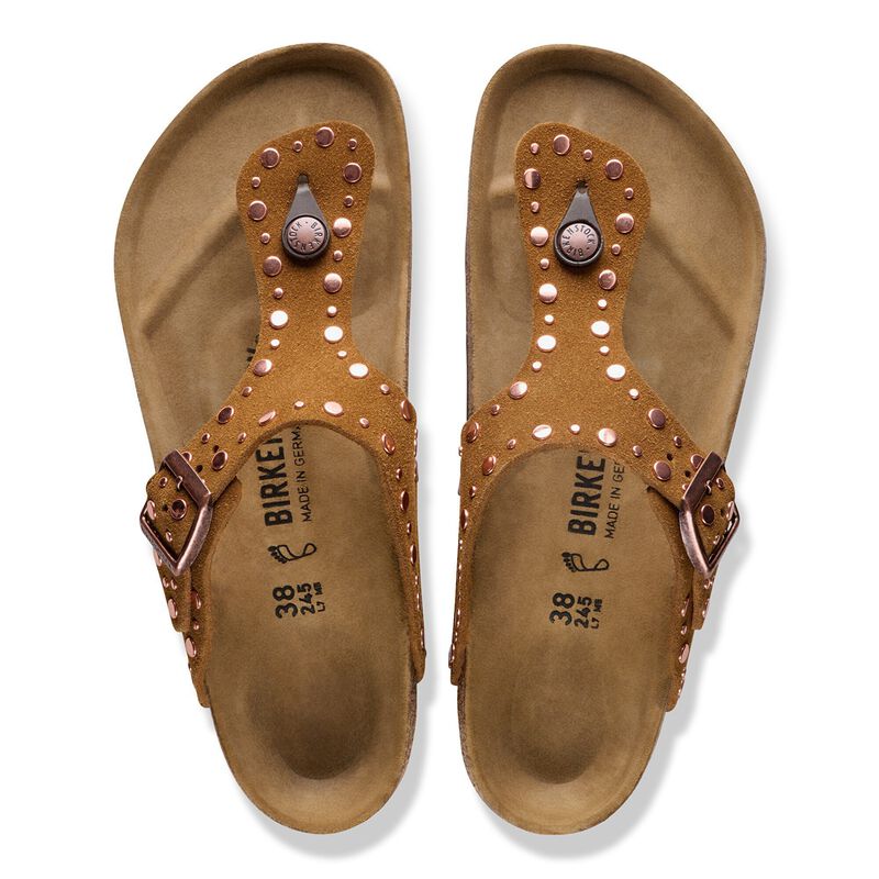 BIRKENSTOCK Gizeh Rivet Suede Leather Mink Easy Walk detail