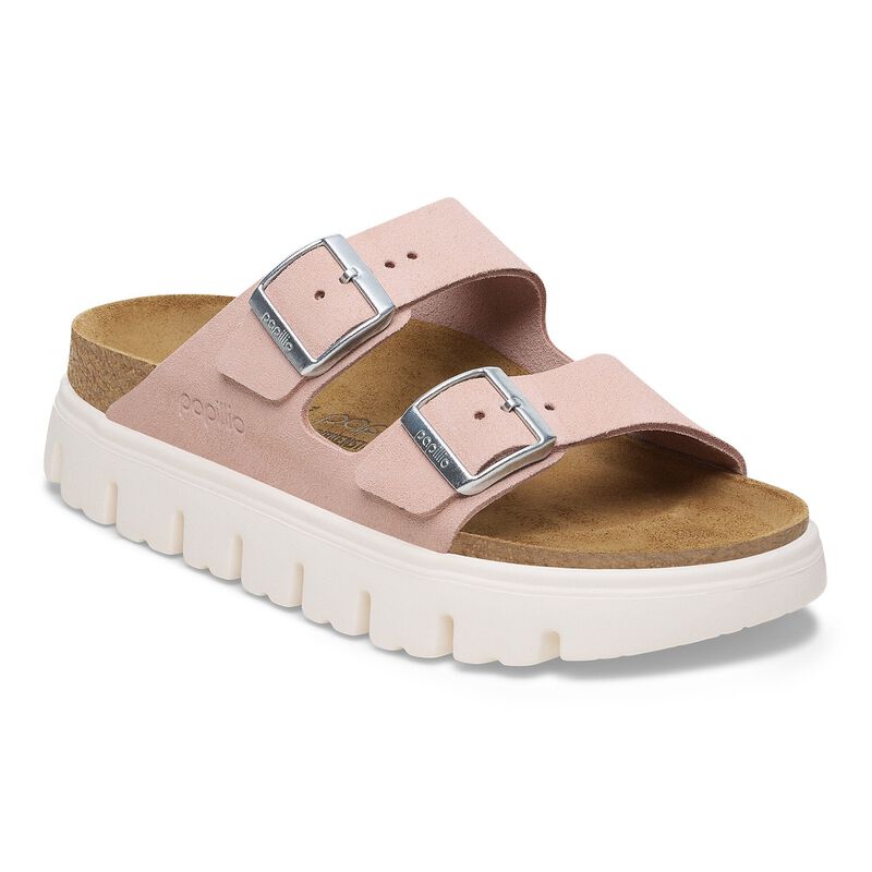 BIRKENSTOCK Arizona Platform Suede Leather Dark Tea/ Black Trail Easy detail