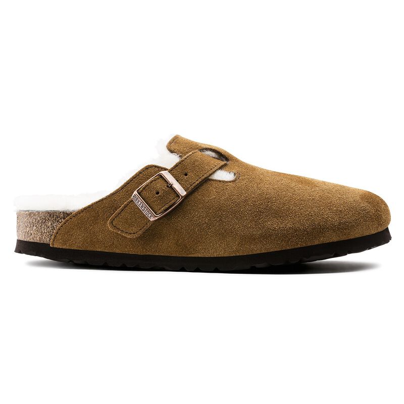 BIRKENSTOCK Boston Shearling Suede Leather Mink Soft Footbed detail