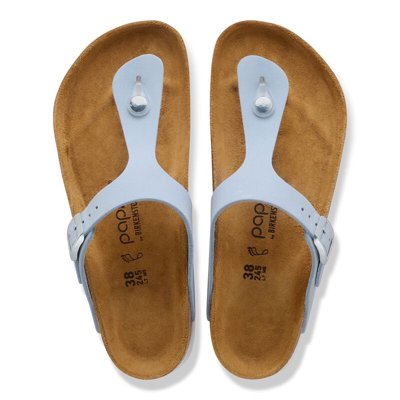 BIRKENSTOCK Gizeh Flex Platform Nubuck Leather Baby Blue Walk Edit detail