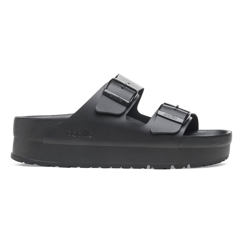 BIRKENSTOCK Arizona Flex Platform Natural Leather Black Easy Walk detail
