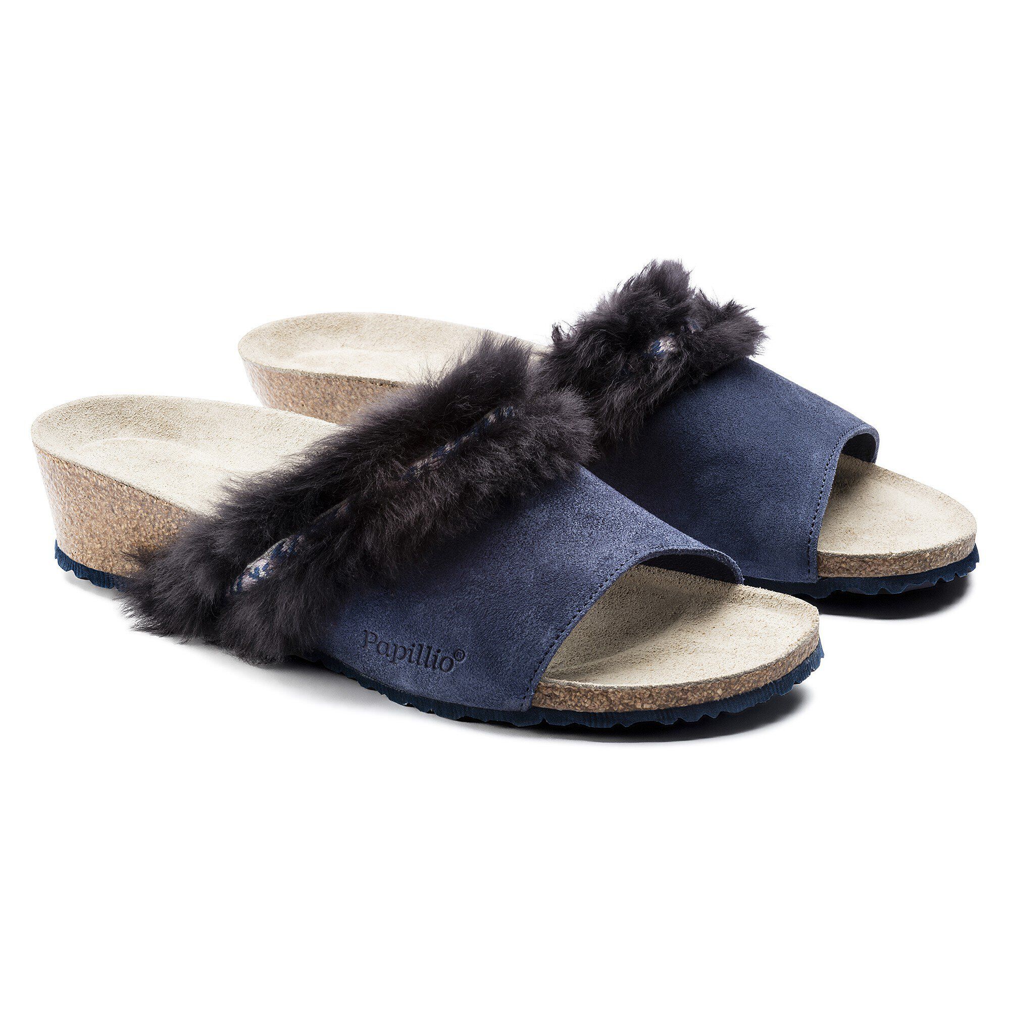 Amber Suede Leather/Fur - shown as a pair