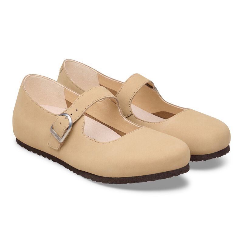 BIRKENSTOCK Santa Clarita Nubuck Leather Sandcastle Easy Walk detail
