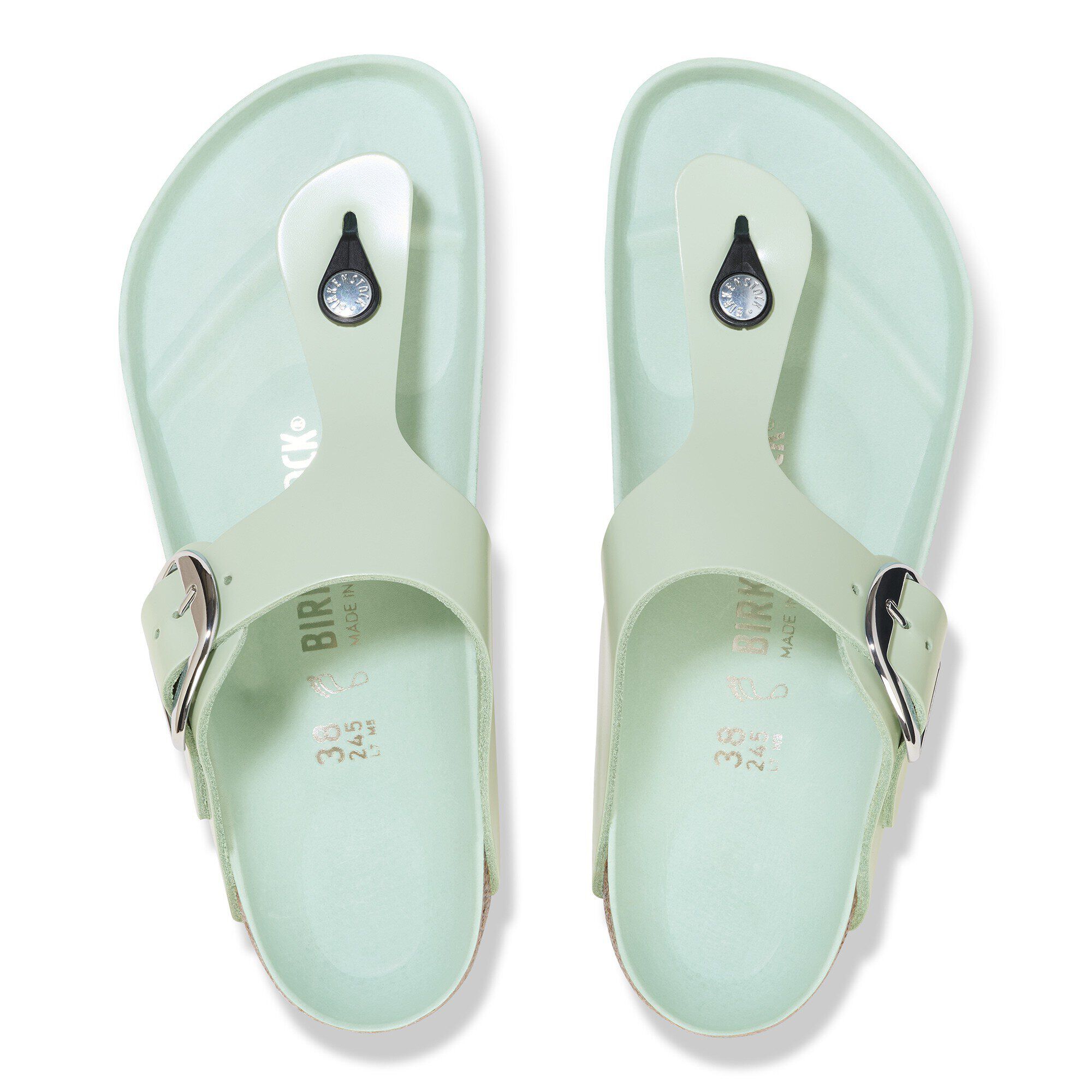 Gizeh Big Buckle Cuir naturel verni