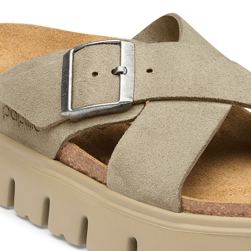 BIRKENSTOCK Siena Chunky Suede Leather Taupe Trail Easy detail