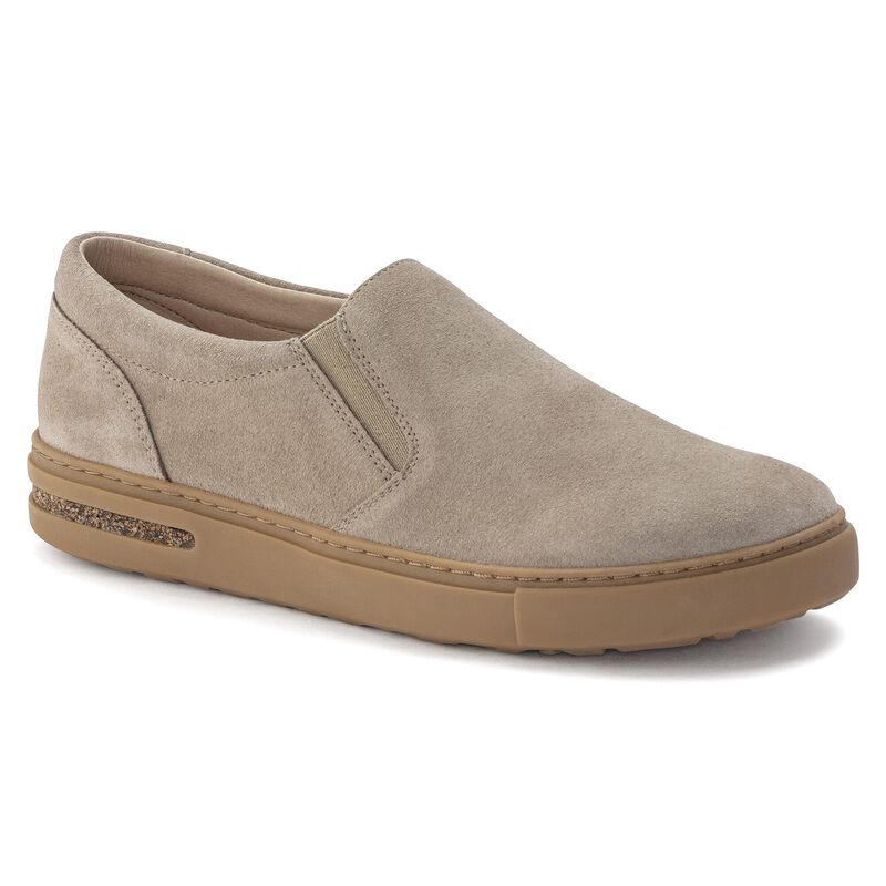 BIRKENSTOCK Oswego Suede Leather Taupe Trail Easy detail