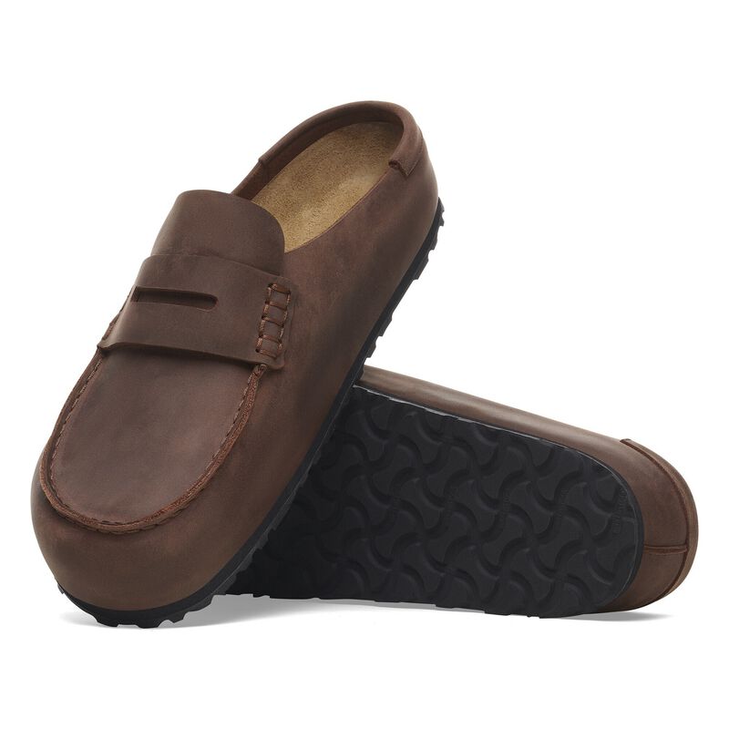 BIRKENSTOCK Naples Wrapped Natural Leather Oiled Habana Soft Footbed detail